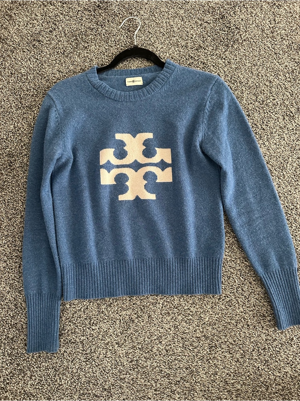 Tory Burch Tory Sport Blue Crewneck Sweater Cashmere
